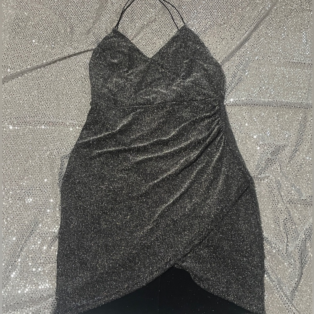 Black and sliver mini body on dress